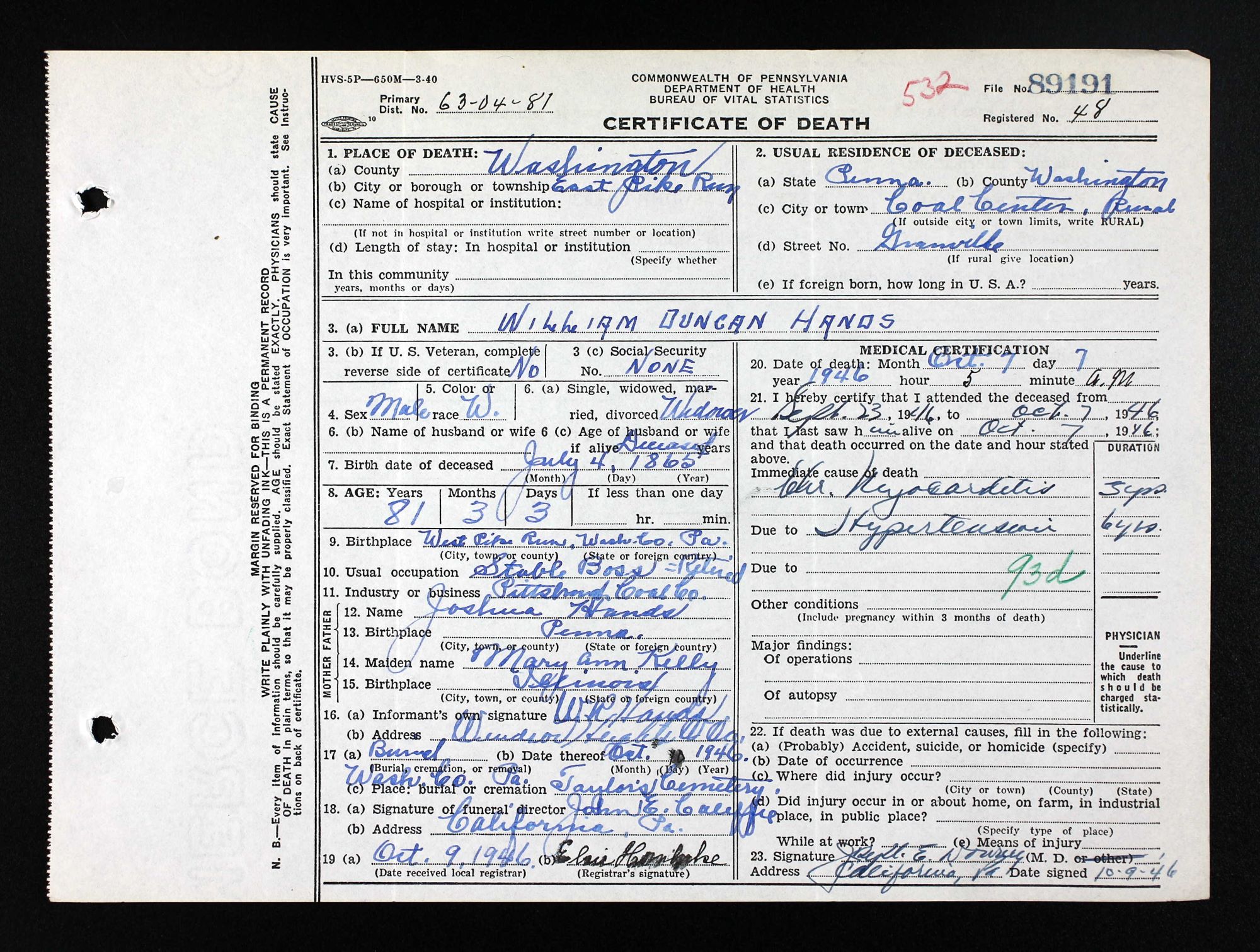 death cert
